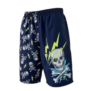 OP Navy Skull Print Swim Trunks Size XL